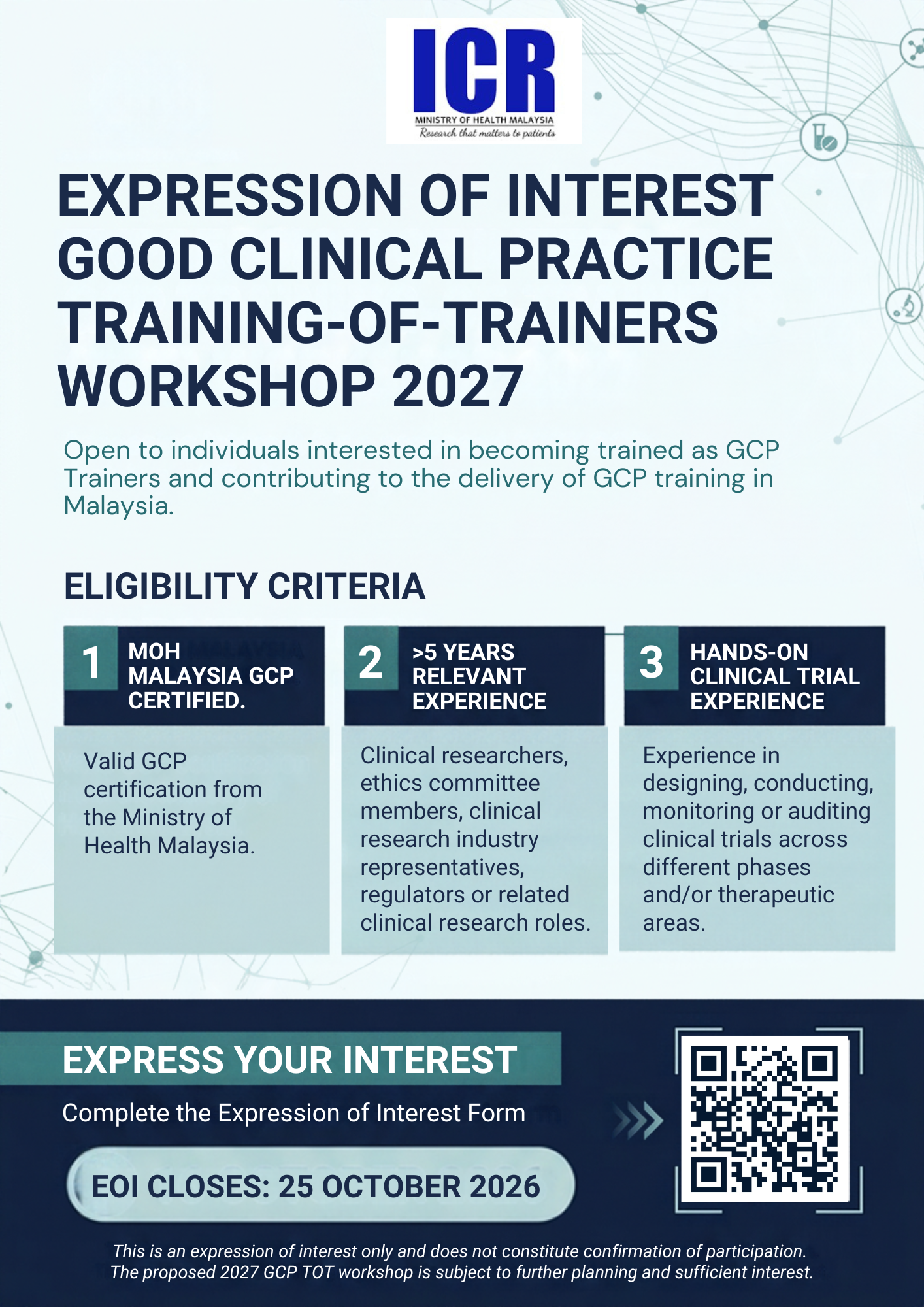 Expression of Interest: GCP Training-of-Trainers (TOT) Workshop 2027